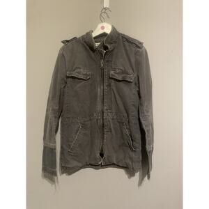 Nice Collective Gray Distressed Utility jacket Small‎